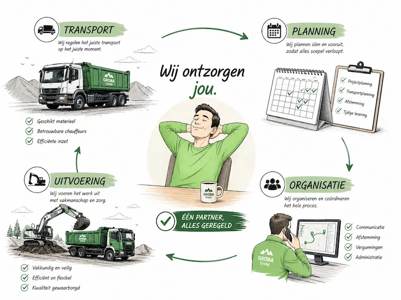 overzicht van grond afvoer met transport planning organisatie en uitvoering