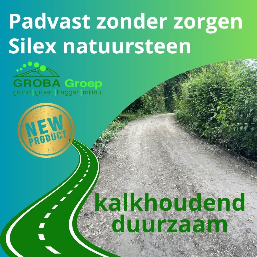 Padvast Silex natuursteenpad van Groba in groene buitenomgeving met duurzame halfverharding voor paden en terreinverharding.